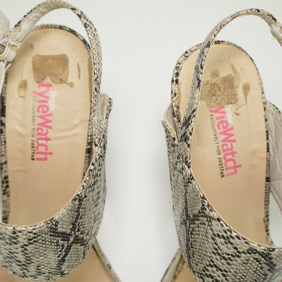 JustFab Tyley Faux Snake Skin Heels Size: US 8 - Picture 7 of 10